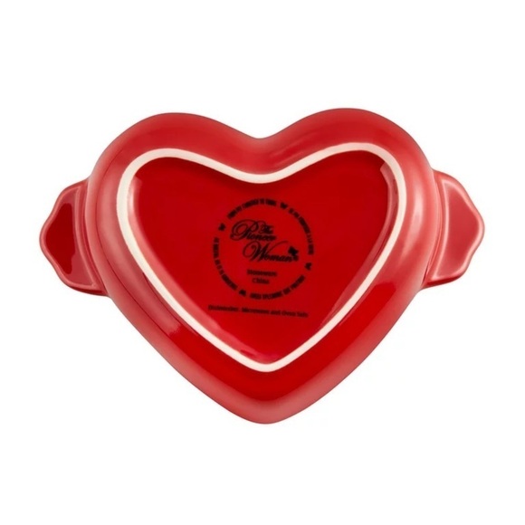 Pretty đź’‹ New Pioneer Woman Heart Shaped Mini Red Casserole Dish with Lid - Picture 5 of 8